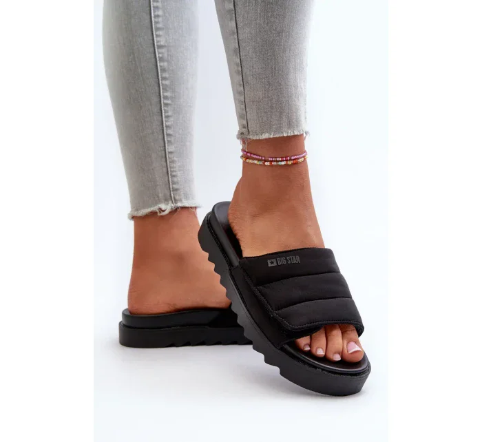 Dámske papuče na platforme Big Star Black