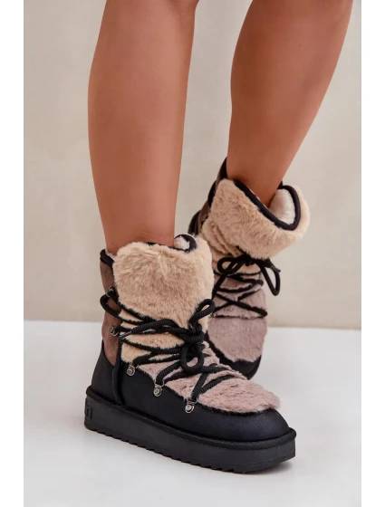 Dámske snežnice D.Franklin s kožušinou - čierne Dámske snežnice D.Franklin s kožušinou - čierne