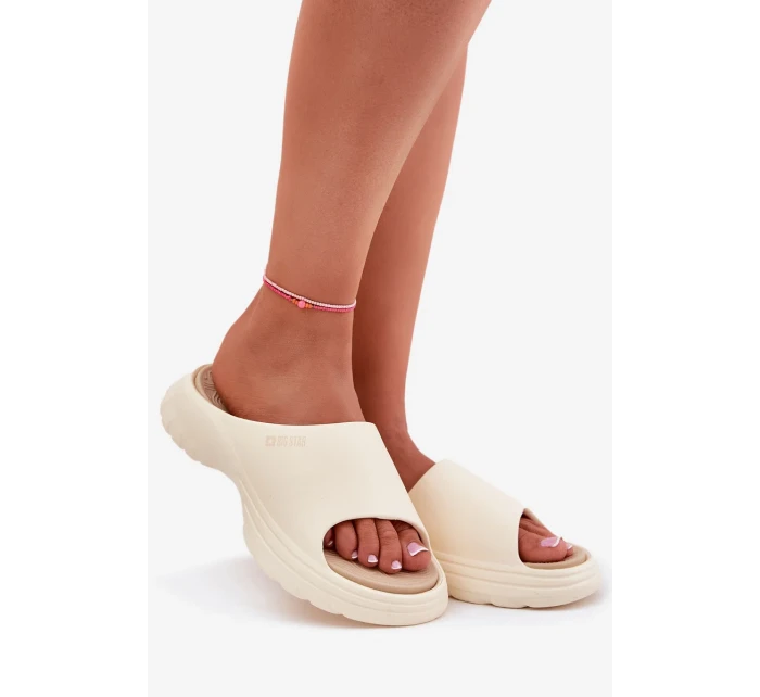 Dámske penové papuče Big Star - béžové