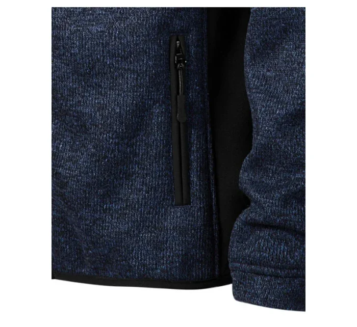 Ležérna softshellová bunda pánska pletená modrá Ležérna softshellová bunda pánska pletená modrá