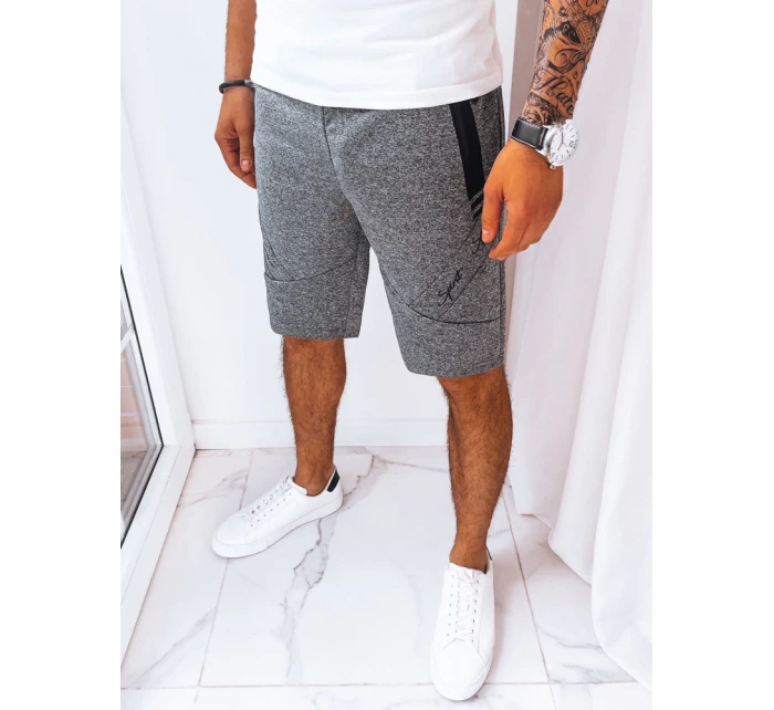 Pánske tmavosivé teplákové šortky FashionStreet SX2237
