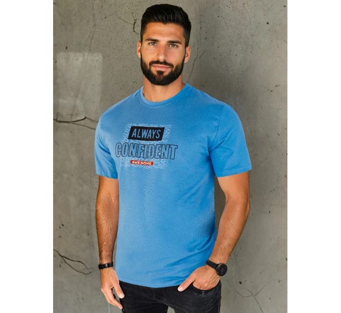 Pánské modré tričko s potiskem Dstreet model 21973768 - FashionStreet Pánské modré tričko s potiskem Dstreet model 21973768 - FashionStreet