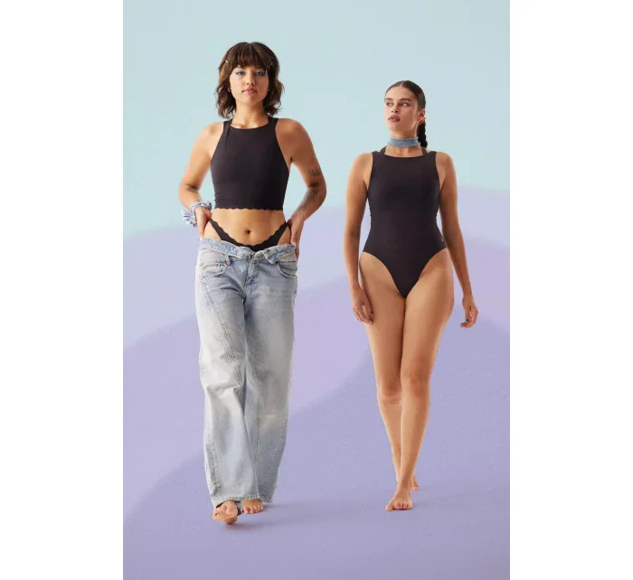 Dámsky top ZERO Feel Bliss Crop Top - BLACK - black 0004 - SLOGGI