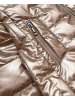 Lesklá prošívaná dámská bunda v barvě cappuccino model 16149545 - 6&8 Fashion