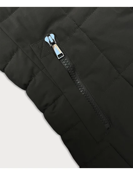 Dámská prošívaná zimní bunda v army barvě model 21247019 - J.STYLE Dámská prošívaná zimní bunda v army barvě model 21247019 - J.STYLE