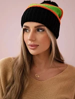 Dámska čiapka Kinga K297 black+orange+green neón
