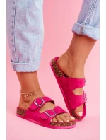 Damskie Klapki Na Korku Z Klamrami Fuksja Si Senor