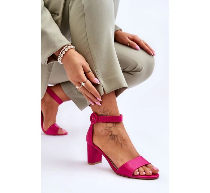 Dámské Sandály Na Podpatku Fuchsie model 21618211 - EVENTO