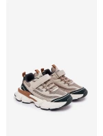 Sneakersy Buty Sportowe Dziecięce Na Rzep Beżowe Ronivelle