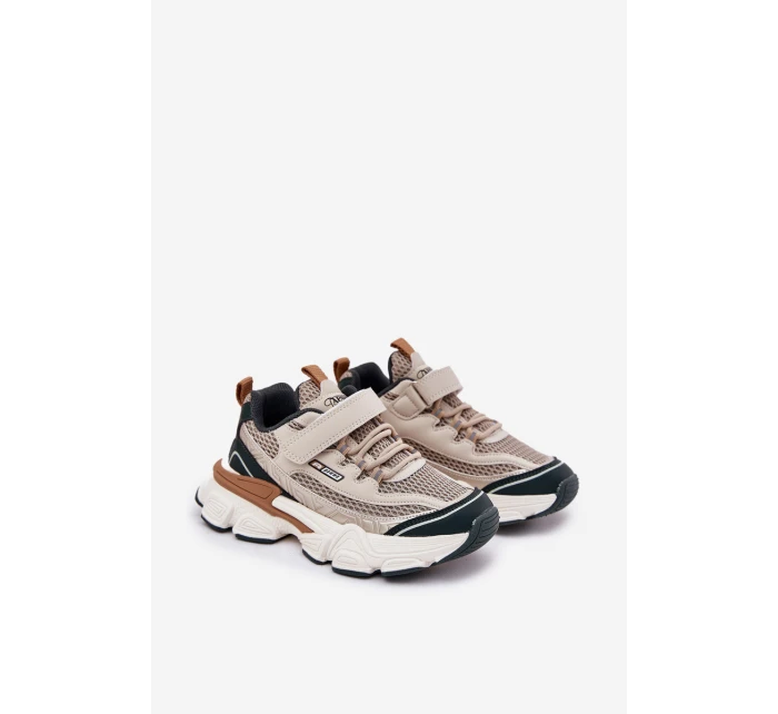 Sneakersy Buty Sportowe Dziecięce Na Rzep Beżowe Ronivelle
