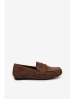 Loafersy Mokasyny Damskie Płaskie Ciemnozielone Roseline