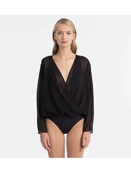 Plážové overaly KW0KW00404-001 čierna - Calvin Klein Plážové overaly KW0KW00404-001 čierna - Calvin Klein