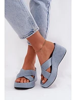 Dámske semišové ponožky G517 modré - Joalice Paris