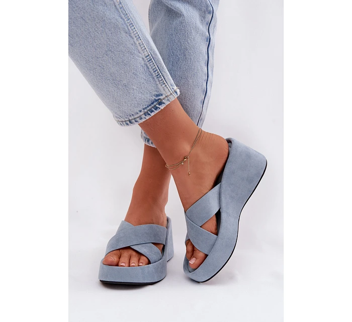 Dámske semišové ponožky G517 modré - Joalice Paris