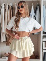 Mini sukňa s volánom FALBELA ecru FashionStreet CY0493