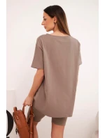 Dámský bavlněný komplet s krátkým rukávem a šortkami fango