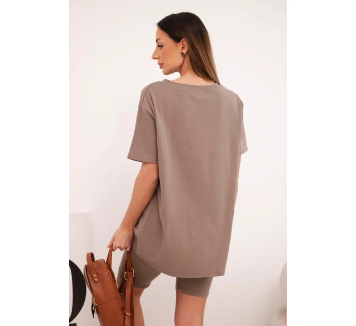 Dámský bavlněný komplet s krátkým rukávem a šortkami fango