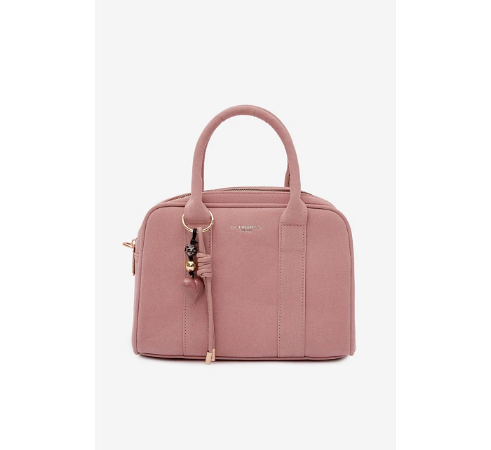 Kufříková taška Eco semišová s přívěskem Růžová Sorielle