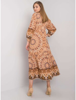 Béžové šaty s etnickými vzormi Marcy OCH BELLA