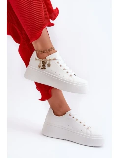 Dámske tenisky na platforme s príveskami, White Tivissa