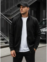 Pánska mikina na zips bez kapucne čierna BX4110 Pánska mikina na zips bez kapucne čierna BX4110