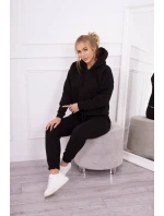 Zateplená souprava s mikinou model 18747965 ve spodní části černé barvy - K-Fashion Zateplená souprava s mikinou model 18747965 ve spodní části černé barvy - K-Fashion