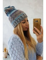 Fleecová čiapka Klaudia K255 marine+grey