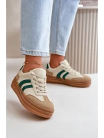 Sneakersy Damskie Na Platformie Beżowo-Zielone Nesonice Sneakersy Damskie Na Platformie Beżowo-Zielone Nesonice