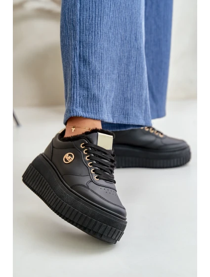Sneakersy Dámské Sportovní Boty Zateplené Na Masivní Podešvi Černé model 21668406 - Boto