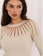 Sweter IR SW model 22400690 jasny beżowy - FPrice Sweter IR SW model 22400690 jasny beżowy - FPrice
