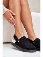 Dámske papuče na platforme zateplené kožušinou typu Lamb Black Sanilora Dámske papuče na platforme zateplené kožušinou typu Lamb Black Sanilora