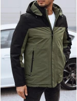 Pánská zimní bunda s odepínací kapucí zelená Dstreet model 21980801 - FashionStreet