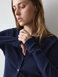 model 22297497 Rib Cardigan LSL Blue  Blue - Triumph