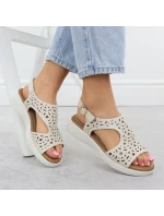 Dámské krémové ažurové sandály Sergio model 21905046 - LEONE
