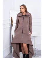 Zateplené šaty s dlhšími stranami mocca Zateplené šaty s dlhšími stranami mocca