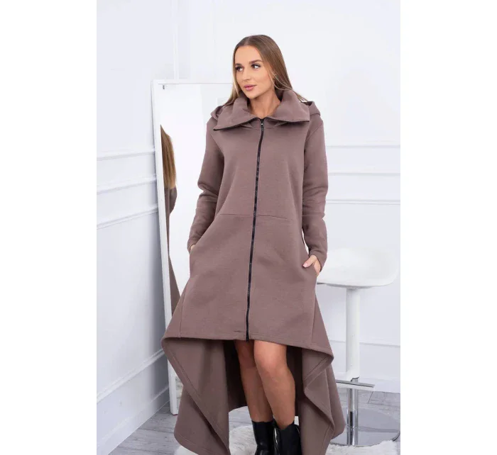Zateplené šaty s dlhšími stranami mocca Zateplené šaty s dlhšími stranami mocca