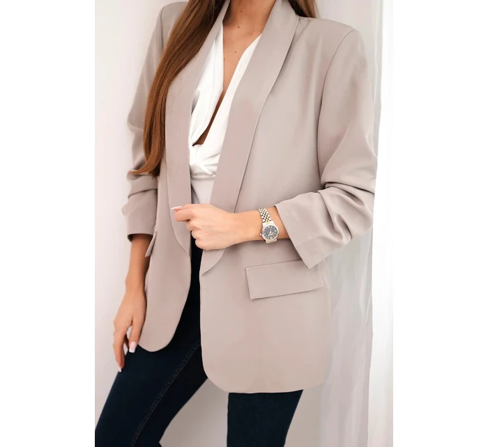 Bunda s klopami elegantná tmavobéžová