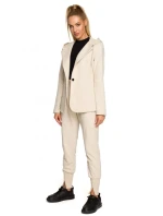 model 17626046 Bunda s kapucí a jedním knoflíkem černá - Moe