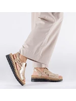 Dámske zlaté sandále na klinoch Rieker V7972-60