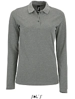 SOL'S Perfect LSL Women Dámske piqué polo s dlhým rukávom 25.2083 šedá melírovaná SOL'S Perfect LSL Women Dámske piqué polo s dlhým rukávom 25.2083 šedá melírovaná