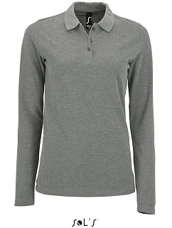 SOL'S Perfect LSL Women Dámske piqué polo s dlhým rukávom 25.2083 šedá melírovaná