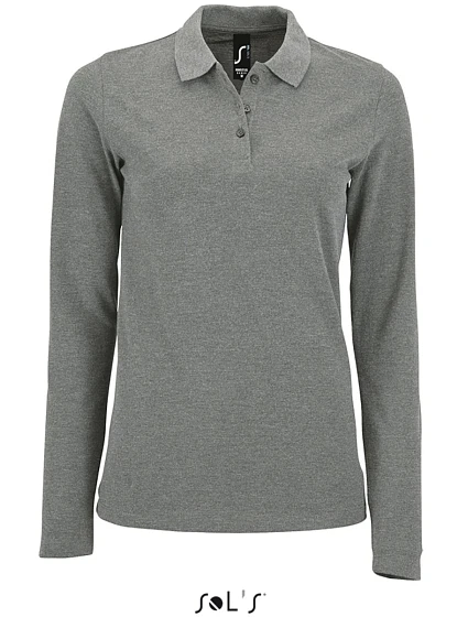SOL'S Perfect LSL Women Dámske piqué polo s dlhým rukávom 25.2083 šedá melírovaná SOL'S Perfect LSL Women Dámske piqué polo s dlhým rukávom 25.2083 šedá melírovaná