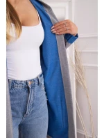 Dvojfarebná pláštenka s kapucňou nevädza + sivá Dvojfarebná pláštenka s kapucňou nevädza + sivá