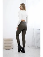 Push up kalhoty z eko kůže khaki Push up kalhoty z eko kůže khaki