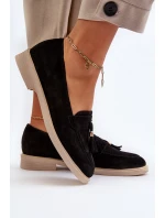 Černé Dámské Semišové Mokasíny Na Ploché Podrážce model 21652477 - Zazoo