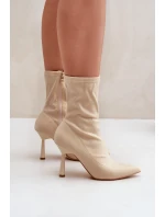 Boty Na Podpatku Světle Béžové model 21681123 - Boto Boty Na Podpatku Světle Béžové model 21681123 - Boto
