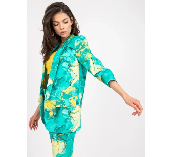 Dámské sako DHJ MA tyrkysové model 17445444 - FPrice Dámské sako DHJ MA tyrkysové model 17445444 - FPrice