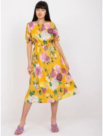 Šaty LK SK model 17420042 tmavě žlutá - FPrice Šaty LK SK model 17420042 tmavě žlutá - FPrice