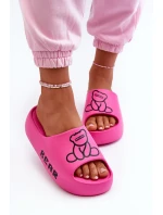 Dámske penové papuče na pevnej podrážke s medvedíkom Fuchsia Lamira Dámske penové papuče na pevnej podrážke s medvedíkom Fuchsia Lamira