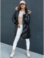 Dámská prošívaná zimní bunda z umělé kožešiny s kapucí černá Dstreet model 21979673 - FashionStreet